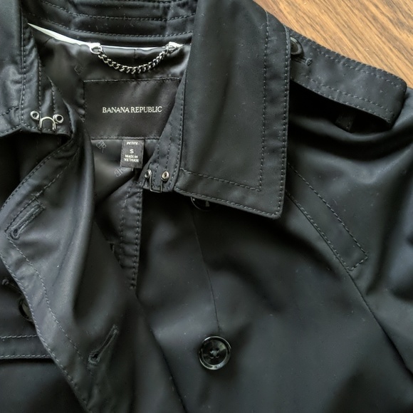 Banana Republic black swing trench coat - Picture 4 of 5